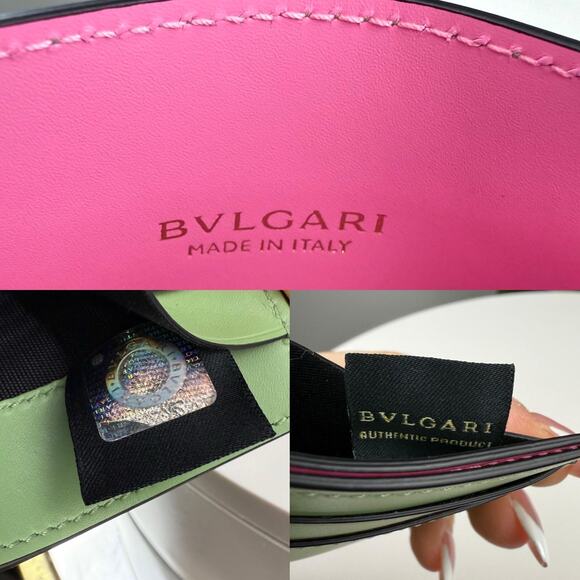 B136💎✨Authentic Bvlgari Serpenti Green Leather Card Holder - Picture 5 of 5